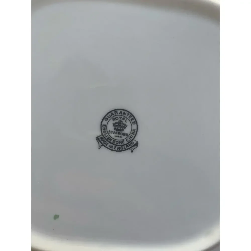 Royal Stafford English Bone China Bird Handled Cake Plate Serving Platter 11”